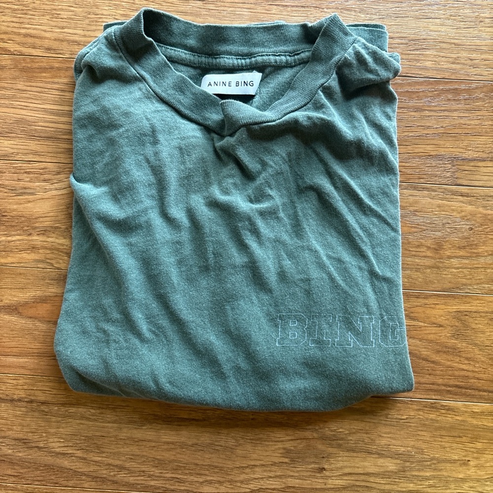 Anine Bing green tshirt.  XS.  Good used condition.